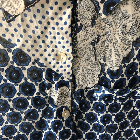 SPLASH Mixed Pattern Sheer button-down blouse - Picture 7 of 12